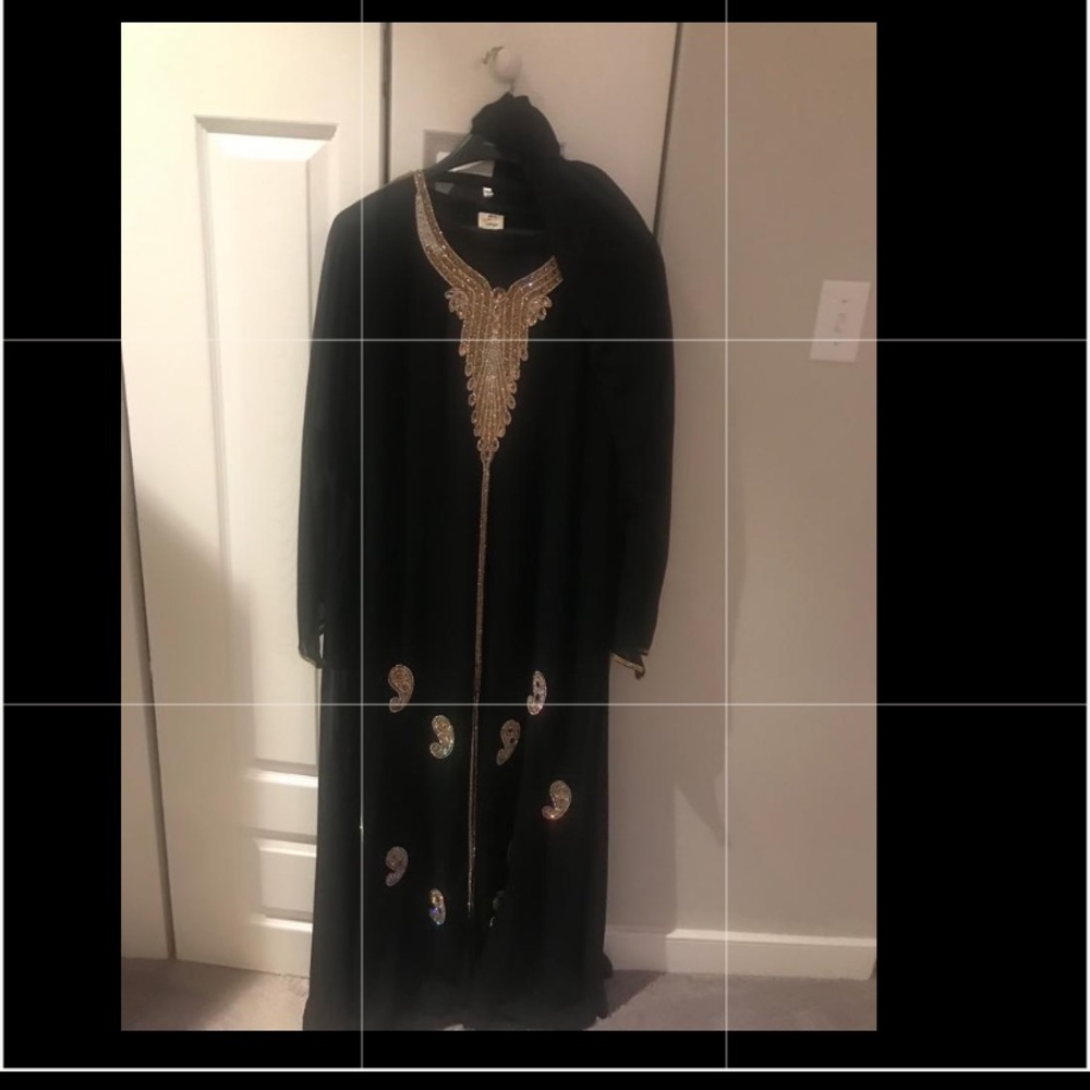 Middle eastern gown, never worn, black, large